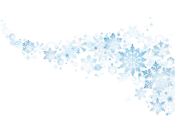 ilustrações de stock, clip art, desenhos animados e ícones de blue christmas snowflakes - snowflake falling christmas backgrounds