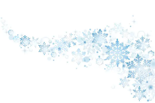 Vector illustration of Blue Christmas snowflakes