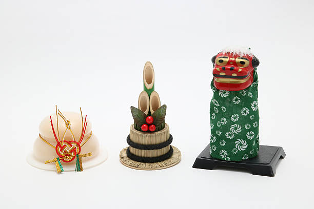 istock Lion dance(Shishimai), round rice cake(Kagamimochi), and bamboo(kadomatsu). 622422238