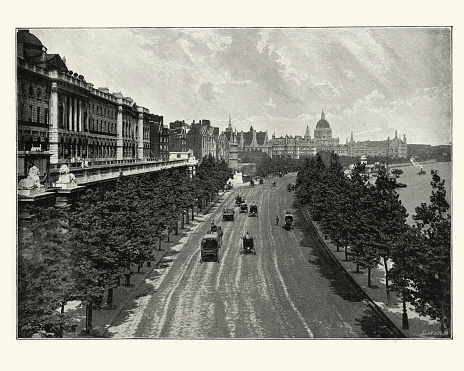 The Strand street was a centre point for theatre and music hall during the 19th century. St Mary le Strand was one of new churches built in London under the Commission for Building Fifty New Churches in 1714.