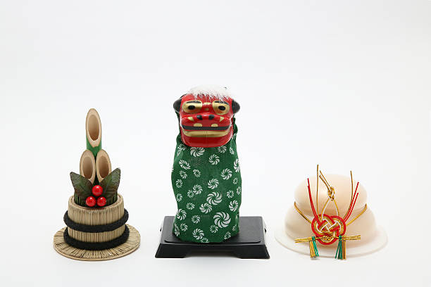istock Lion dance(Shishimai), round rice cake(Kagamimochi), and bamboo(kadomatsu). 622422434
