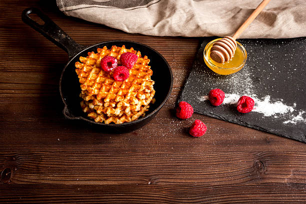 istock cooking holiday breakfast with wafer on wooden background and tablecloth 622423640