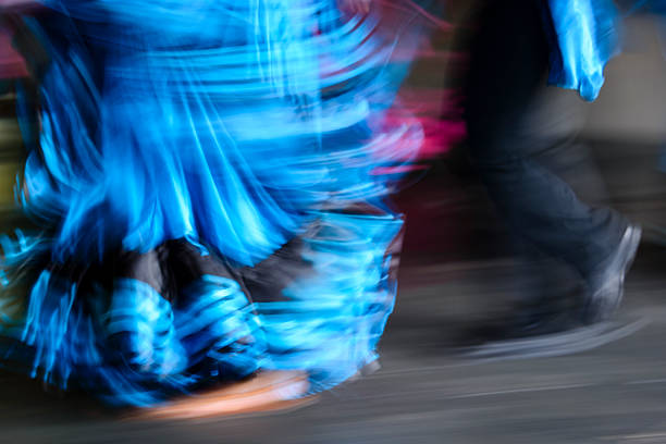 istock Abstract of traditional folkloric dancers with motion blur 622428738