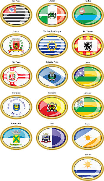 istock Flags of the Brazilian states and cities. 622429664