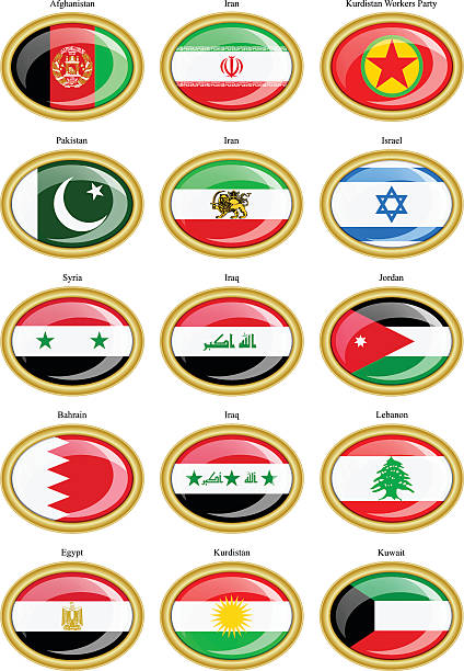 ilustrações, clipart, desenhos animados e ícones de bandeiras da ásia - egyptian flag flag africa middle east