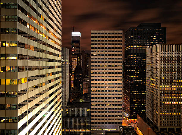 nueva york - building exterior mid atlantic usa usa night fotografías e imágenes de stock