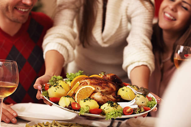 istock Group of friends celebrating Christmas 622433298