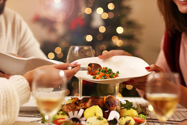 istock Group of friends celebrating Christmas 622433482