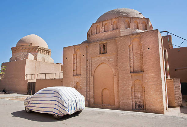 City in Middle East with covered auto and ancient structures
