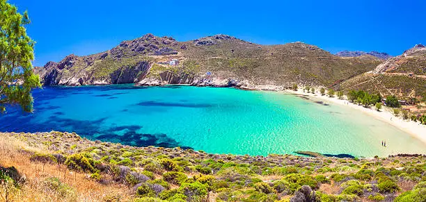 beautiful emerald beaches of Greece - Serifos island , Cyclades