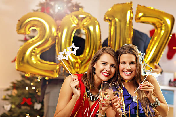 istock Group of friends celebrating New Year 622436942