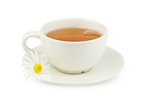 delicious green tea in a beautiful glass bowl on a table