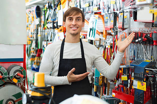 istock Professional young positive salesman working and smiling 622439496