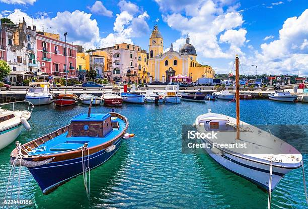 Colorful Procida Island In Campania Italy Stock Photo - Download Image Now - Capri, Naples - Italy, Italy