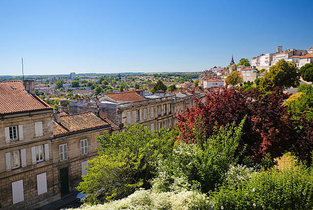 Angouleme, France. View on the Charente from the 4th Century Ramparts of Angouleme, France. angouleme stock pictures, royalty-free photos & images