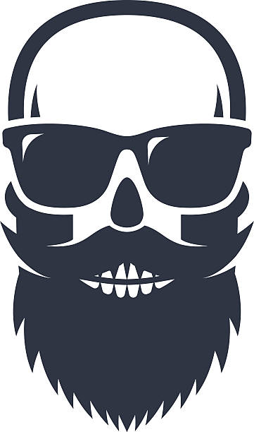 Bald Bearded Hipster Skull Wearing Sunglasses Stock Illustration - Download  Image Now - Beard, Men, Completely Bald - iStock