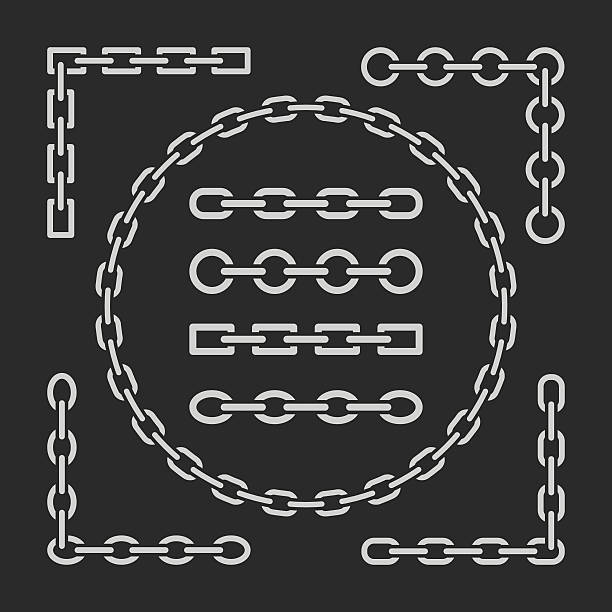 different types of chains. - demir zincir stock illustrations