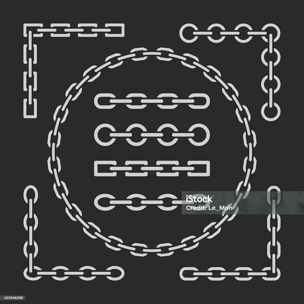 Different types of chains. Chain - Object stock vector