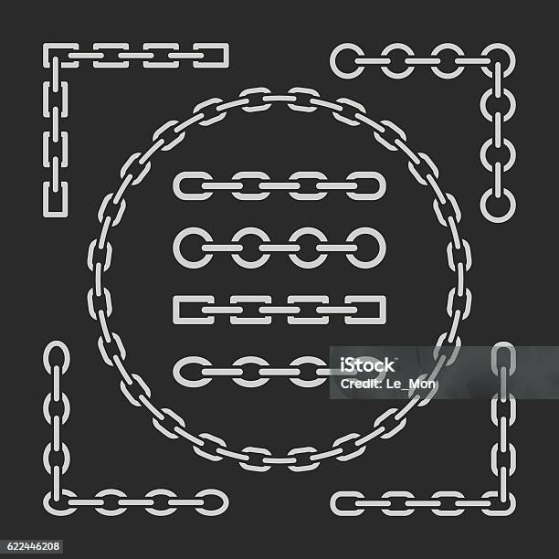 Different Types Of Chains Stock Illustration - Download Image Now - Chain - Object, Circle, Anchor Chain