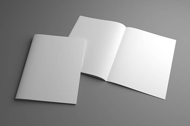 istock Blank open 3d illustration US Letter magazine mockup with cover 622447546