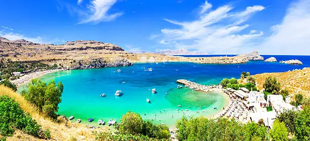 Photo of beautiful beaches of Greece - Lindos in Rhodes