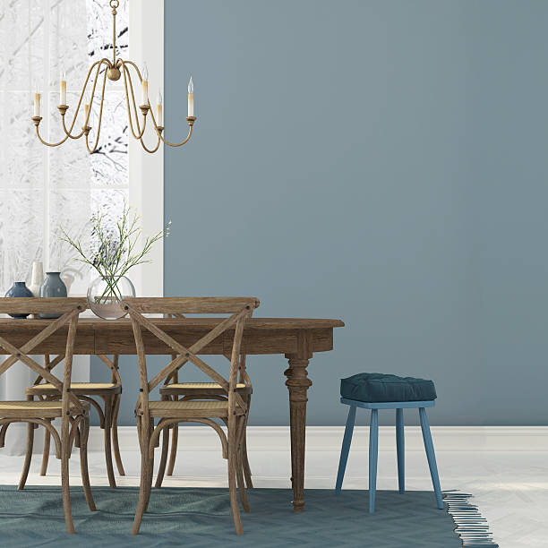 istock Blue interior  of dining room 622449982