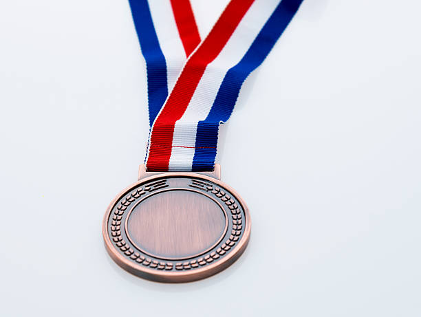 istock Single bronze medal isolated on white background 622450386