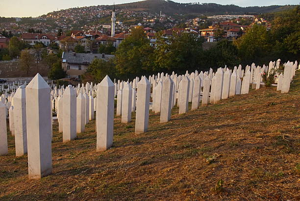 istock Islamic graves at sunny landscape 622452082