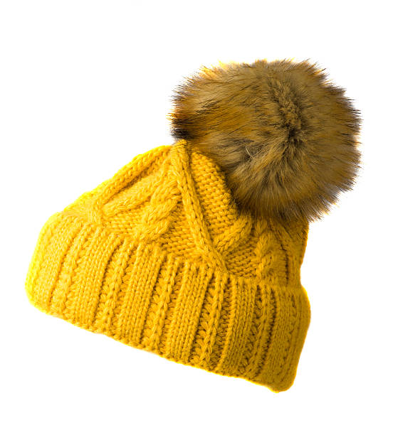 istock Women's knitted hat isolated on white background.hat with pompo 622453260