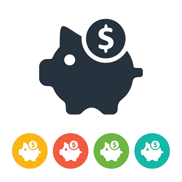 moneybox-symbol - piggy bank symbol finance black stock-grafiken, -clipart, -cartoons und -symbole