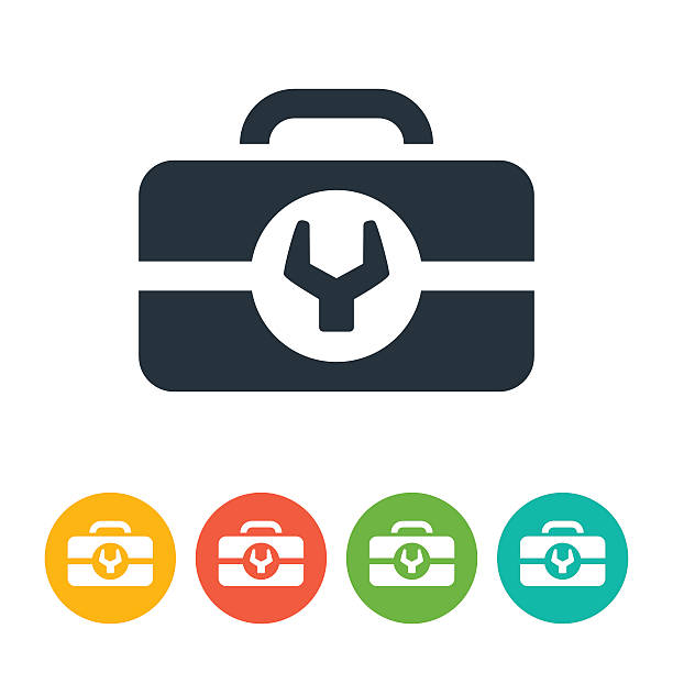 toolbox-symbol - werkzeugkoffer stock-grafiken, -clipart, -cartoons und -symbole