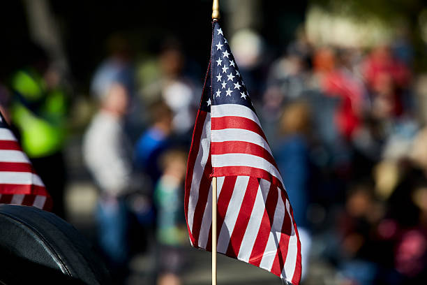 istock American Flag displayed on Back of Car 622506908