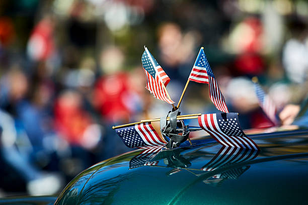 istock American Flag displayed on Car hood 622507110