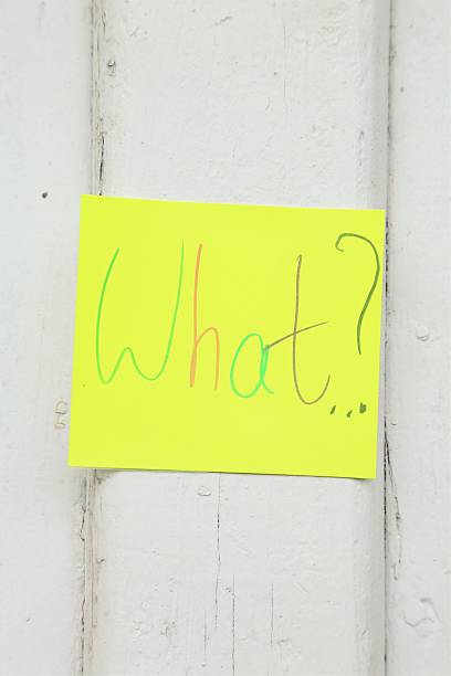istock Question what written on a yellow sticker 622511872