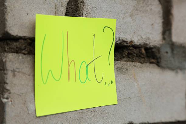 istock Question what written on a yellow sticker 622511930