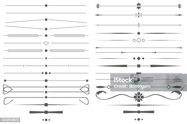 Set Von Einfachen Dekorativen Seitenteiler Und Designelemente Stock Vektor Art und mehr Bilder von In einer Reihe