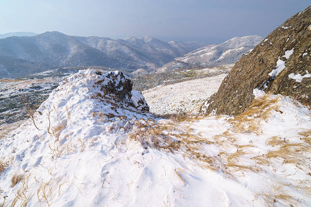istock Sakhalin mountains in early winter, Russia 622518680