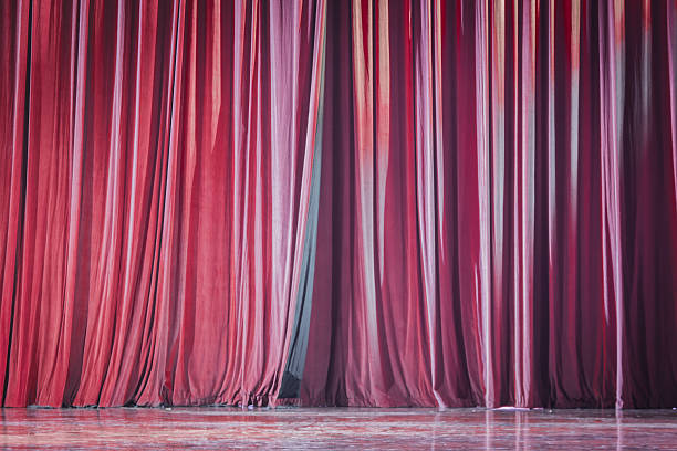 istock Red velvet curtains. 622522660