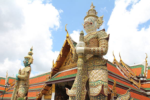 istock Pagoda and Guardian statue at Wat Phra-Kaew. 622523106
