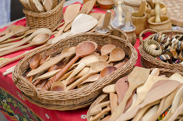 istock Handmade brown wooden spoons. 622523518