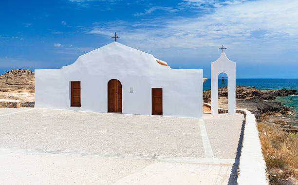 istock Zakynthos, Greece. White Orthodox church 622523566