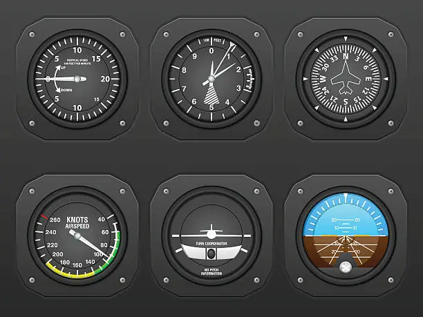 Vector illustration of Airplane dashboard