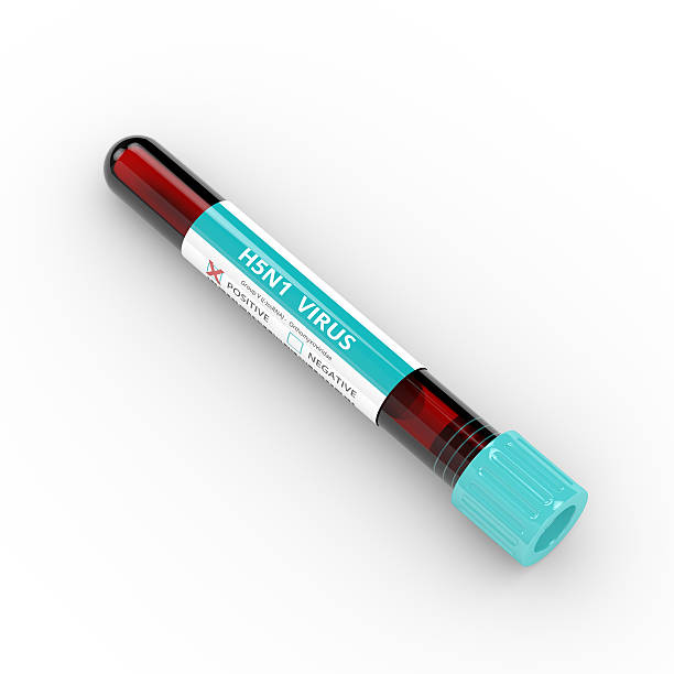 istock 3D rendering of test tube with  H5N1 virus blood sample 622526358