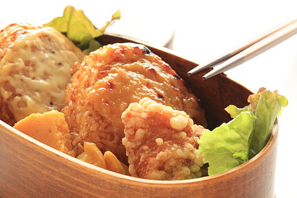 Japanese food, Miso rice ball with fried chicken