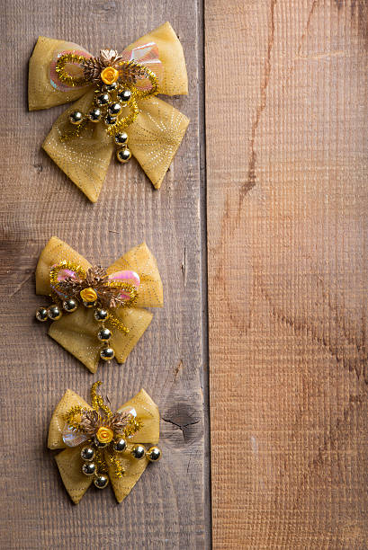 istock Christmas decorations bow on  wooden background 622528712