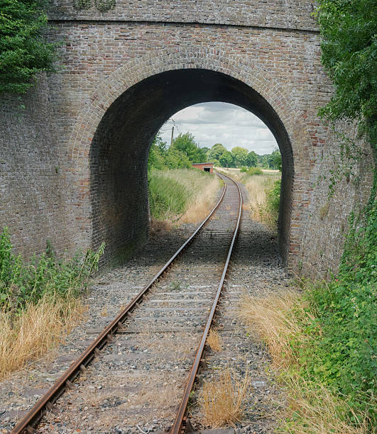 istock Single railway track going through a tunnel in rural England 622530644