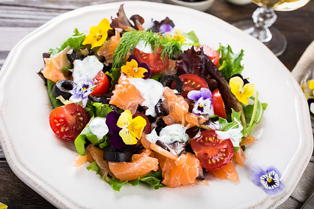istock Fresh salad with smoked salmon 622532390