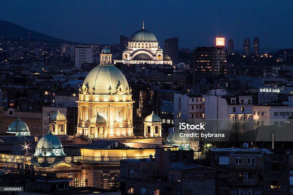 Belgrade night Belgrade - Serbia, Night Belgrade - Serbia Stock Photo