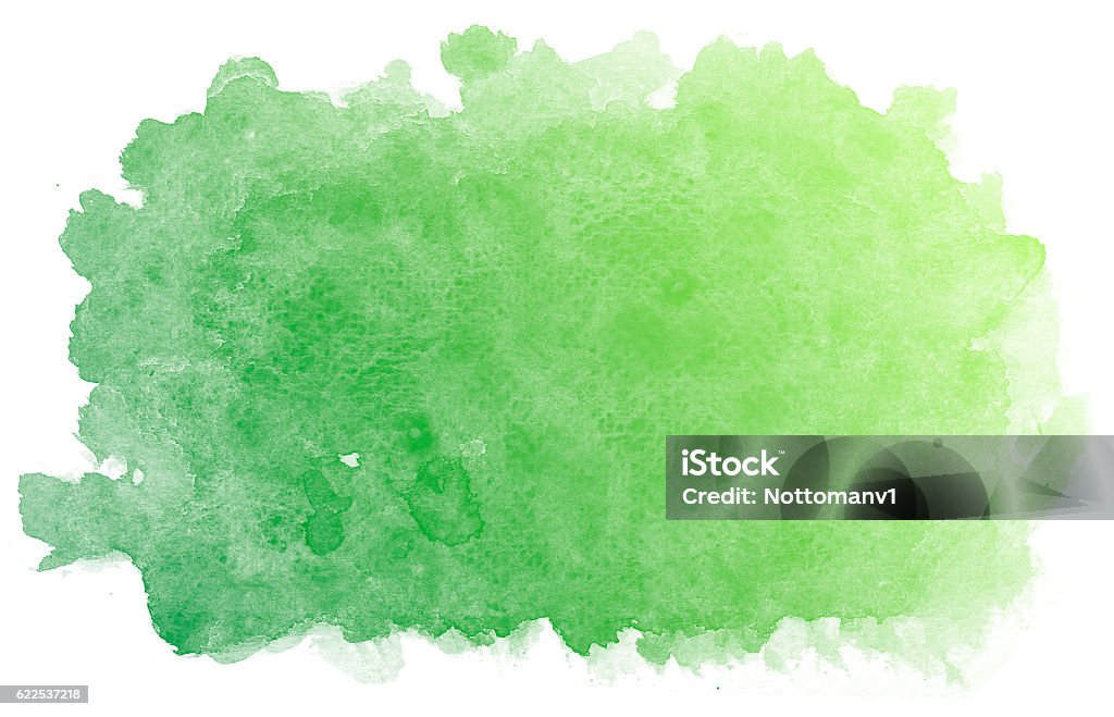 Abstract green watercolor background. Abstract green watercolor on white background.This is watercolor splash.It is drawn by hand. Green Color Stock Photo