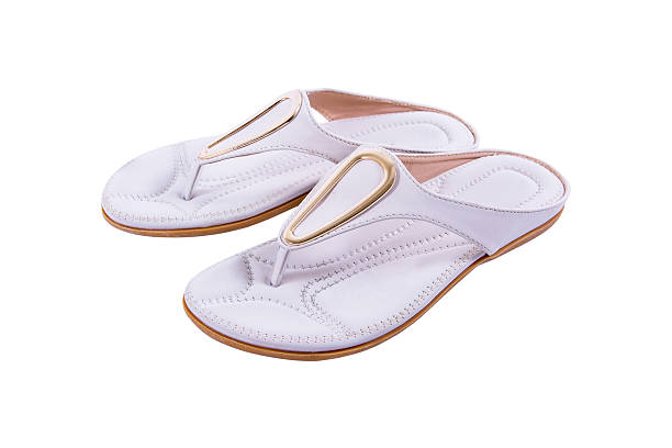 istock Women flip flop sandals isolated on white background 622537802
